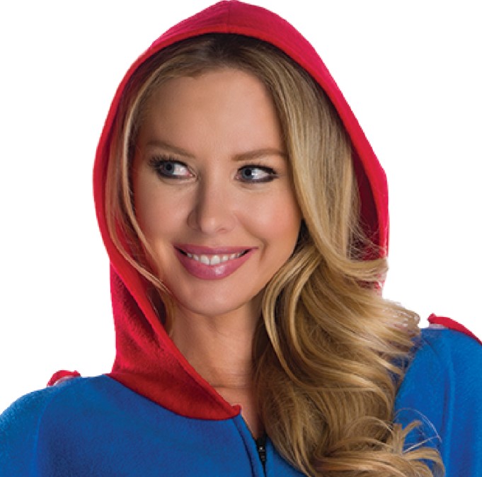 rubies-supergirl-pyjama-kost-m-fleece-mit-cape-rot image 2