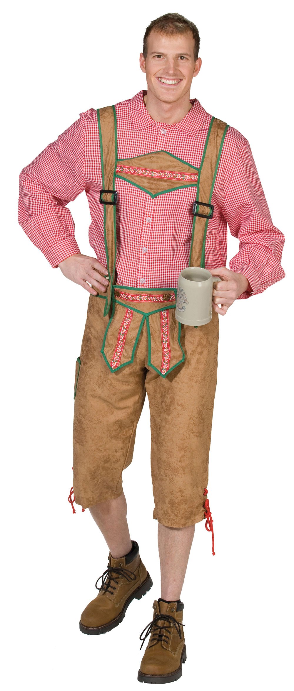 rubie-s-deluxe-karo-hemd-kost-m-rot-wei-gr-52-baumwolle image 2