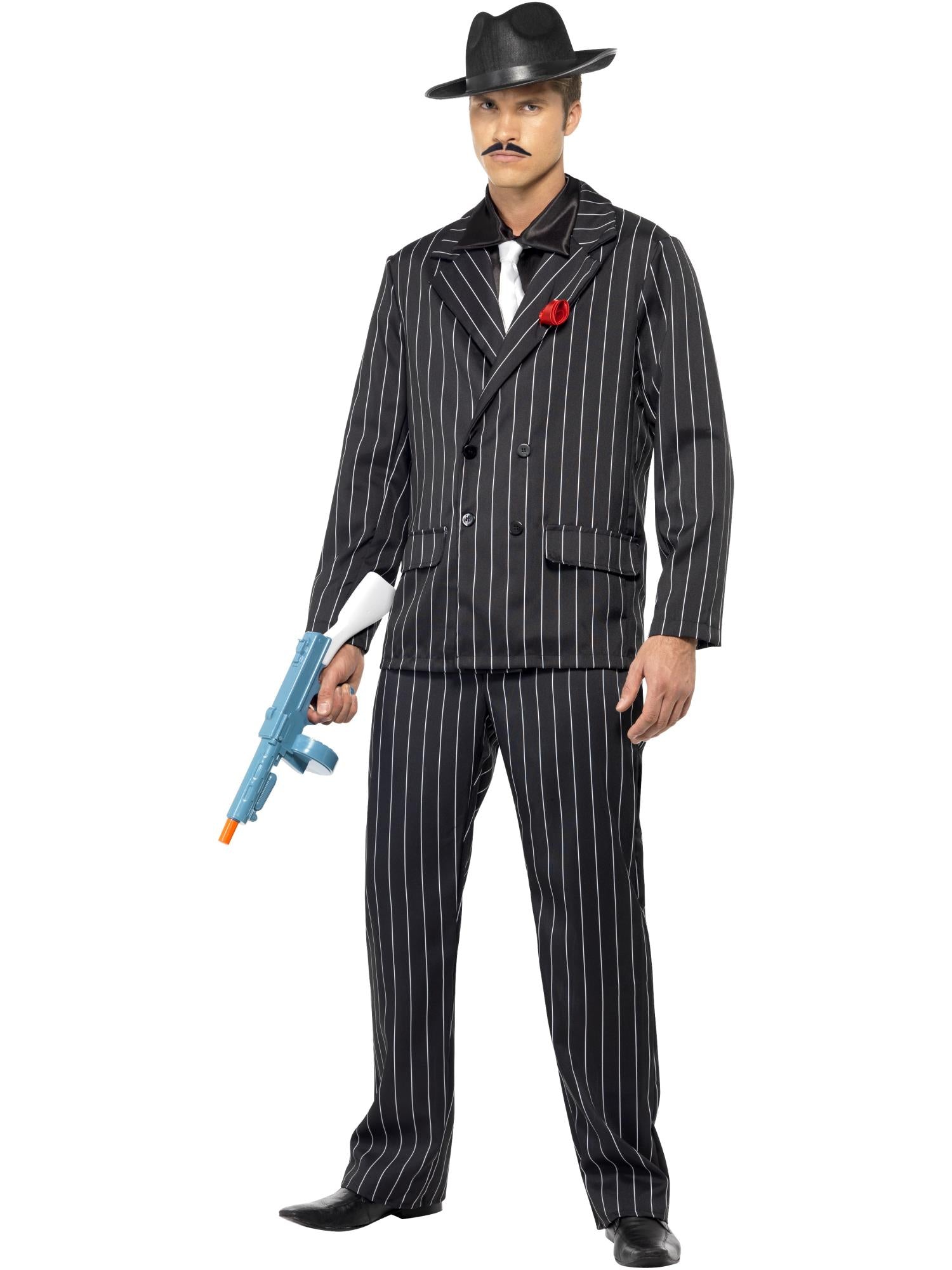 smiffys-fever-zoot-suit-kost-m-herren-schwarz-nadelstreifen-m image 1