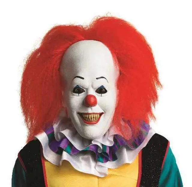 rubie-s-deluxe-pennywise-maske-mit-haaren-wei-es image 1