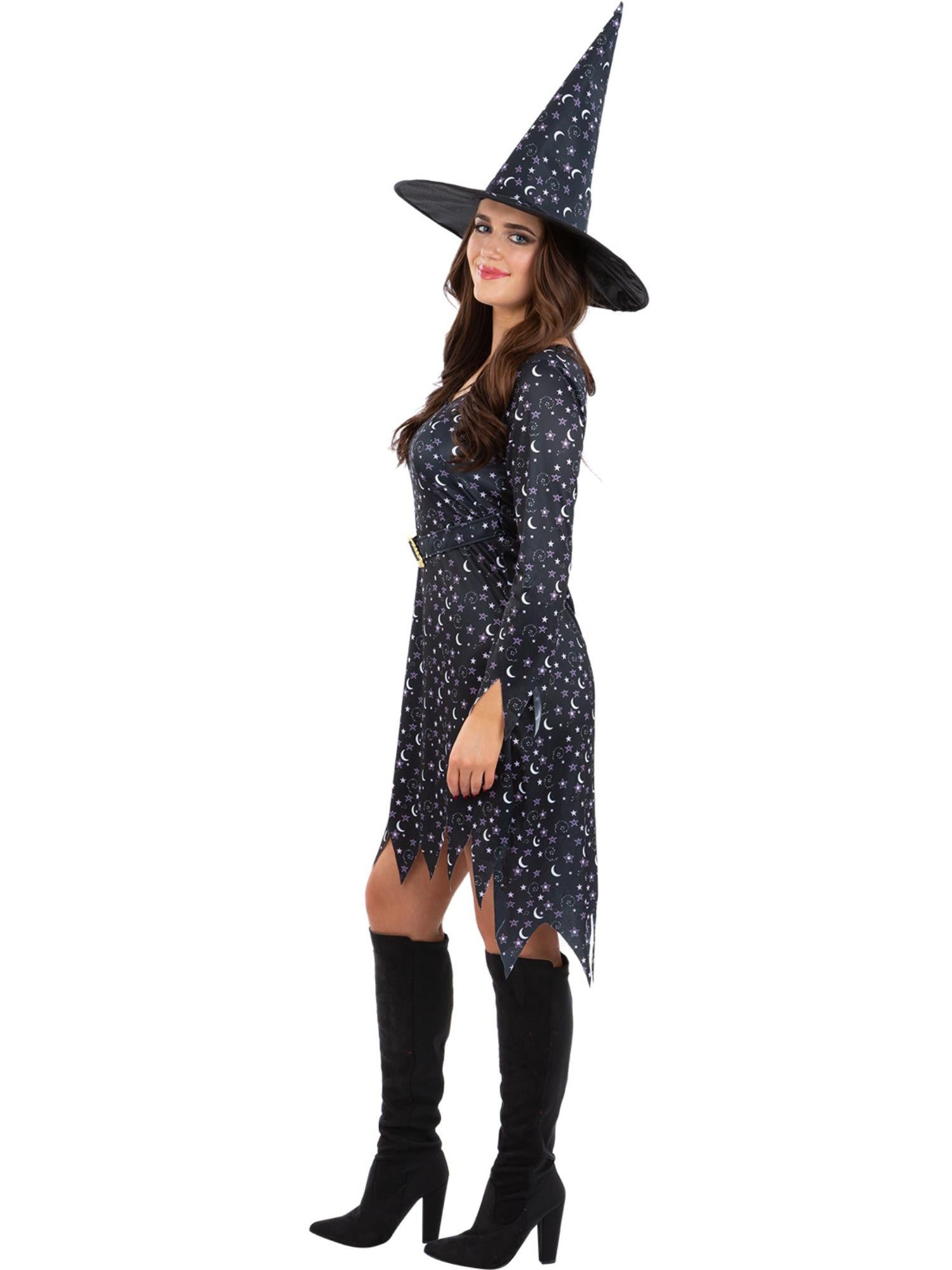 smiffys-fever-moon-stars-hexenkost-m-kleid-hut-schwarz image 3