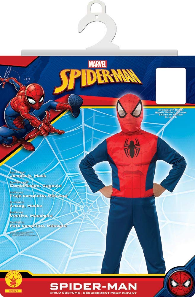 rubie-s-deluxe-spiderman-kost-m-kinder-rot-blau-7-8-jahre image 5