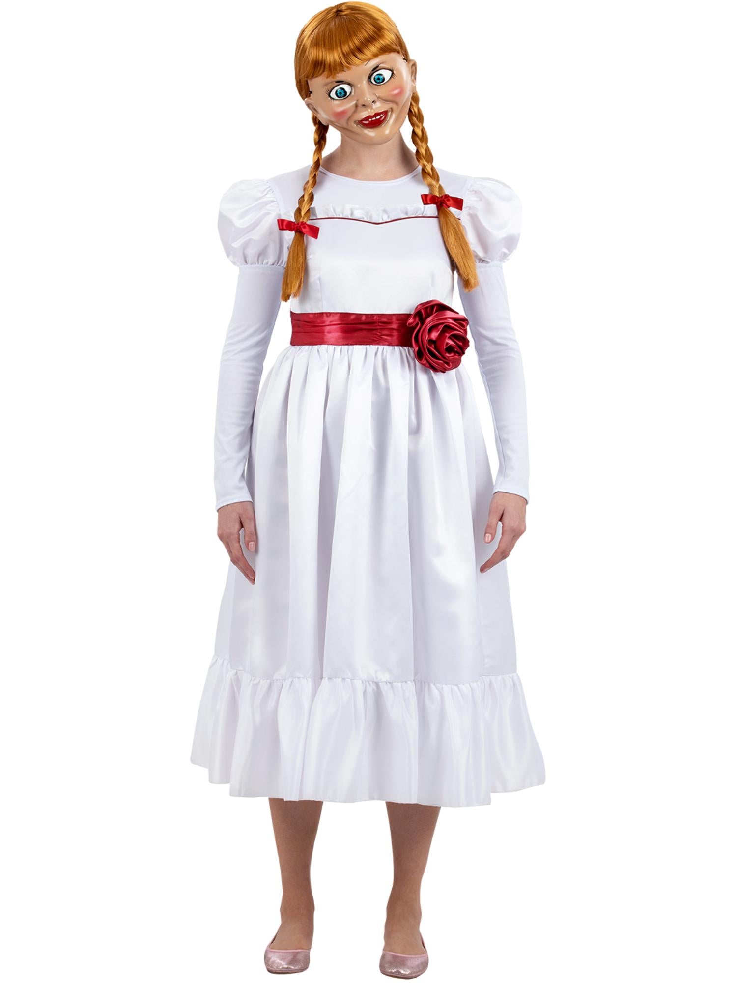 smiffys-fever-annabelle-kost-mkleid-wei-mit-roter-bl-te-s image 1