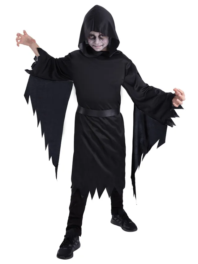smiffys-fever-screamer-ghost-robe-geisterkost-m-schwarz-mit-g-rtel image 1