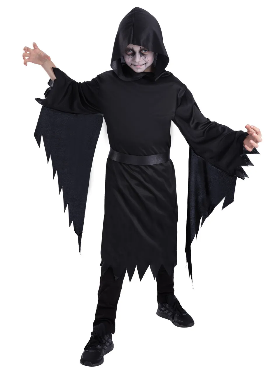 smiffys-fever-screamer-ghost-robe-geisterkost-m-schwarz-mit-g-rtel image 1