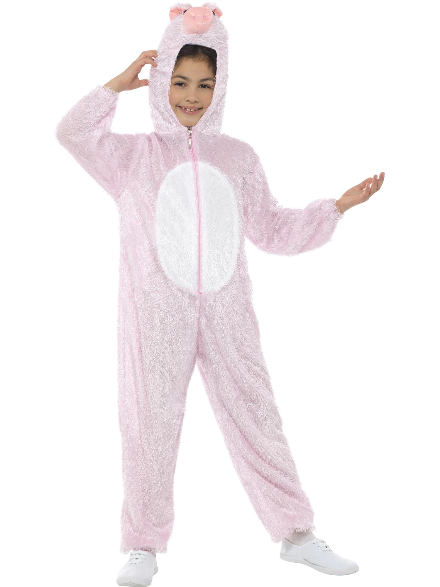 smiffys-fever-schwein-kost-m-kinder-rosa-overall-gr-s-4-6 image 1