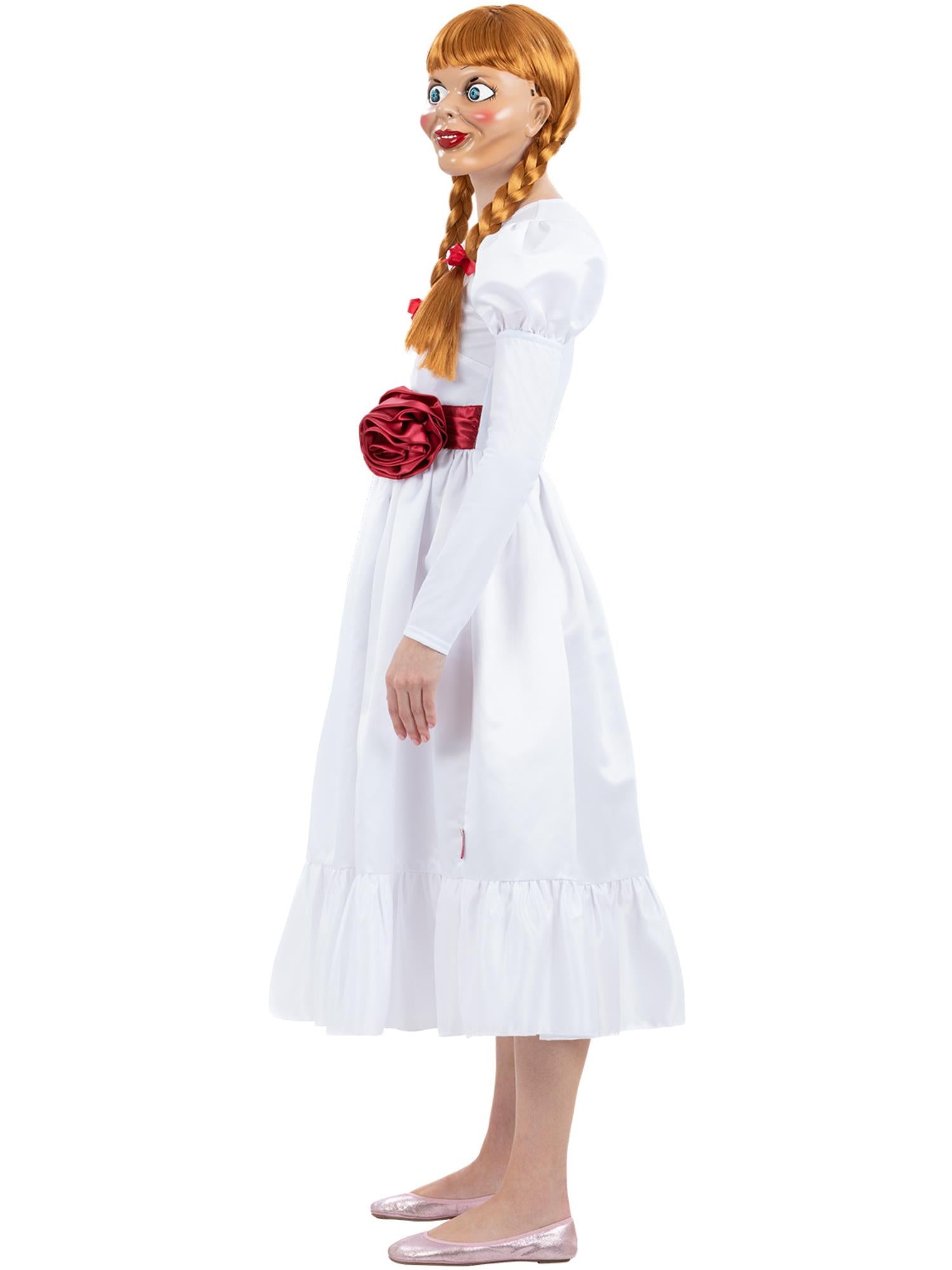 smiffys-fever-annabelle-kost-mkleid-wei-mit-roter-bl-te-s image 2