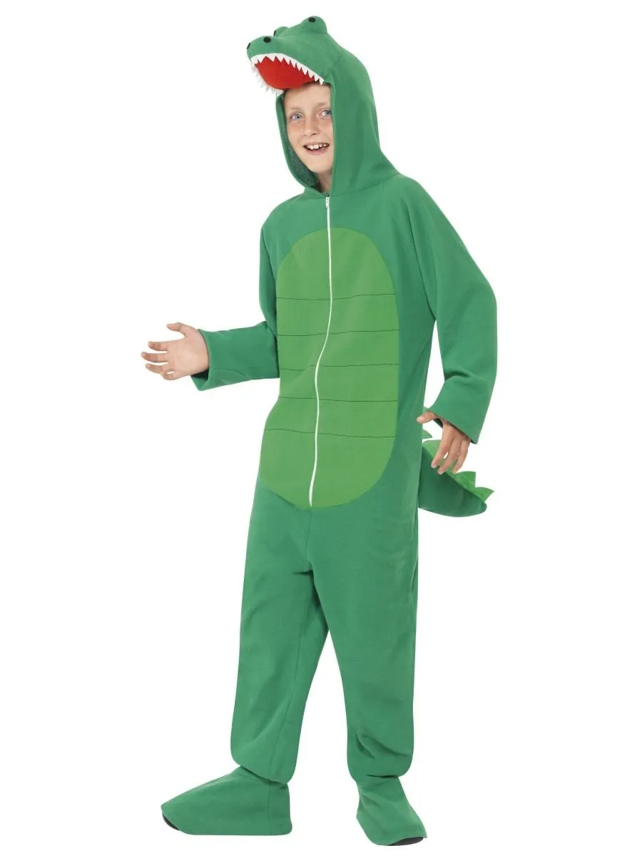 smiffys-fever-krokodil-kost-m-kinder-gr-n-overall-mit-kapuze image 1