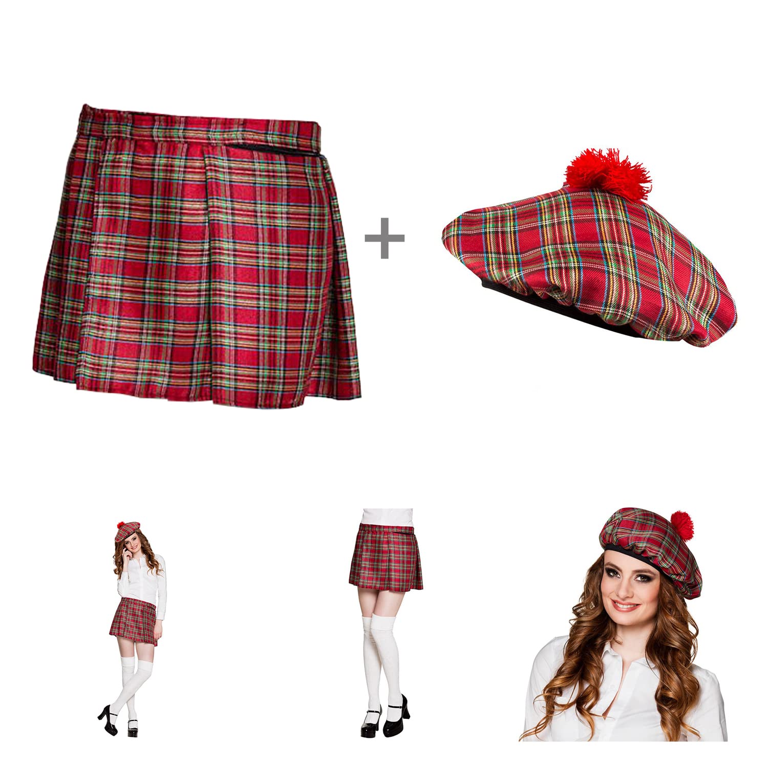 boland-schotten-set-damen-rot-kilt-barrett image 3