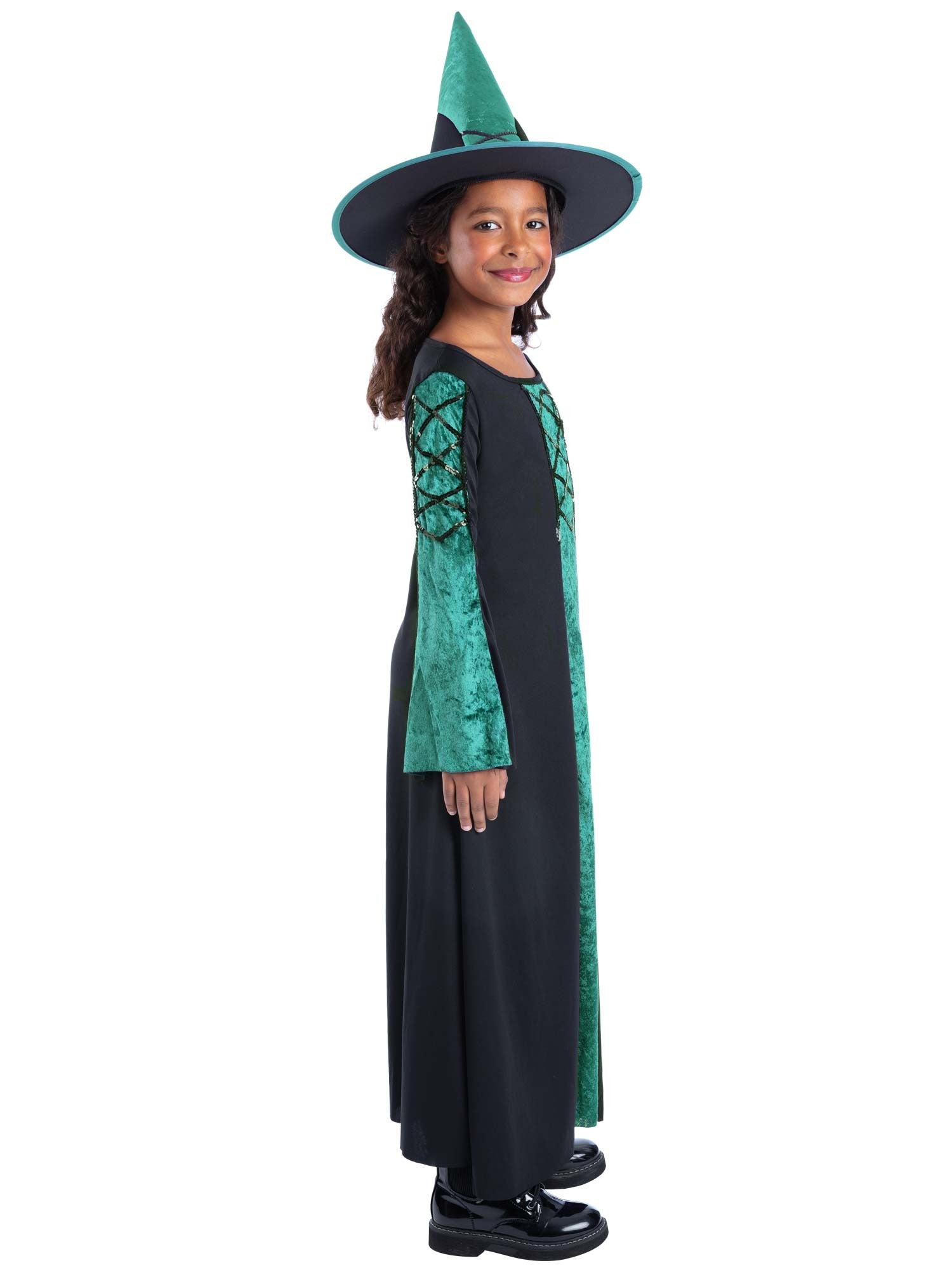 smiffys-fever-bewitched-green-hexenkost-m-kinder-l-mit-hut image 3