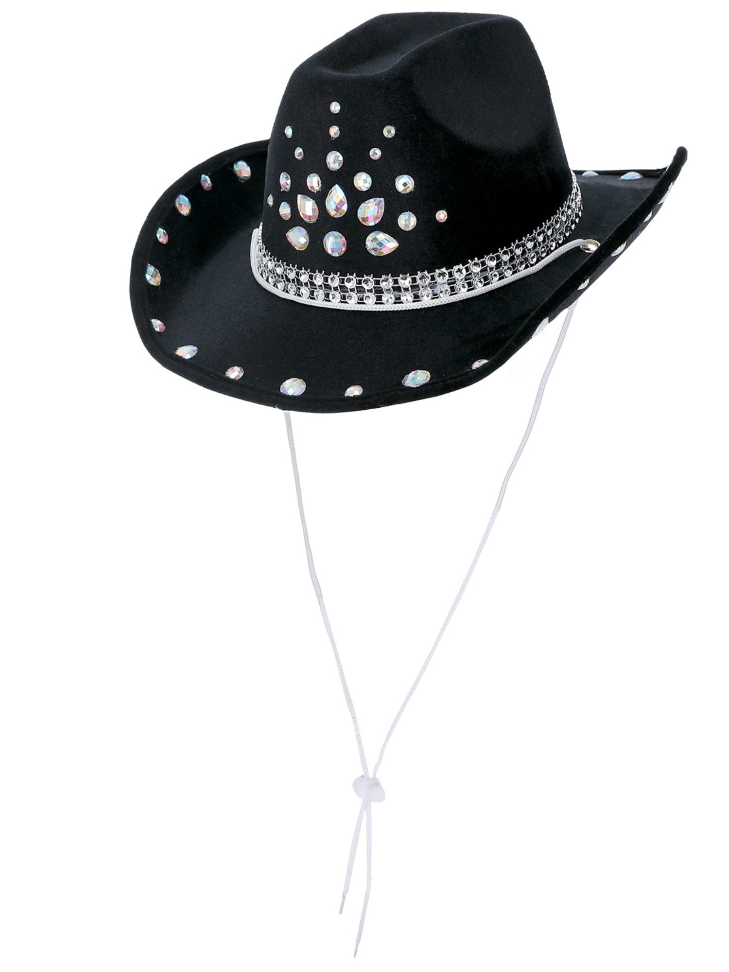 smiffys-fever-cowboyhut-schwarz-strass-damen-herren-one-size image 2