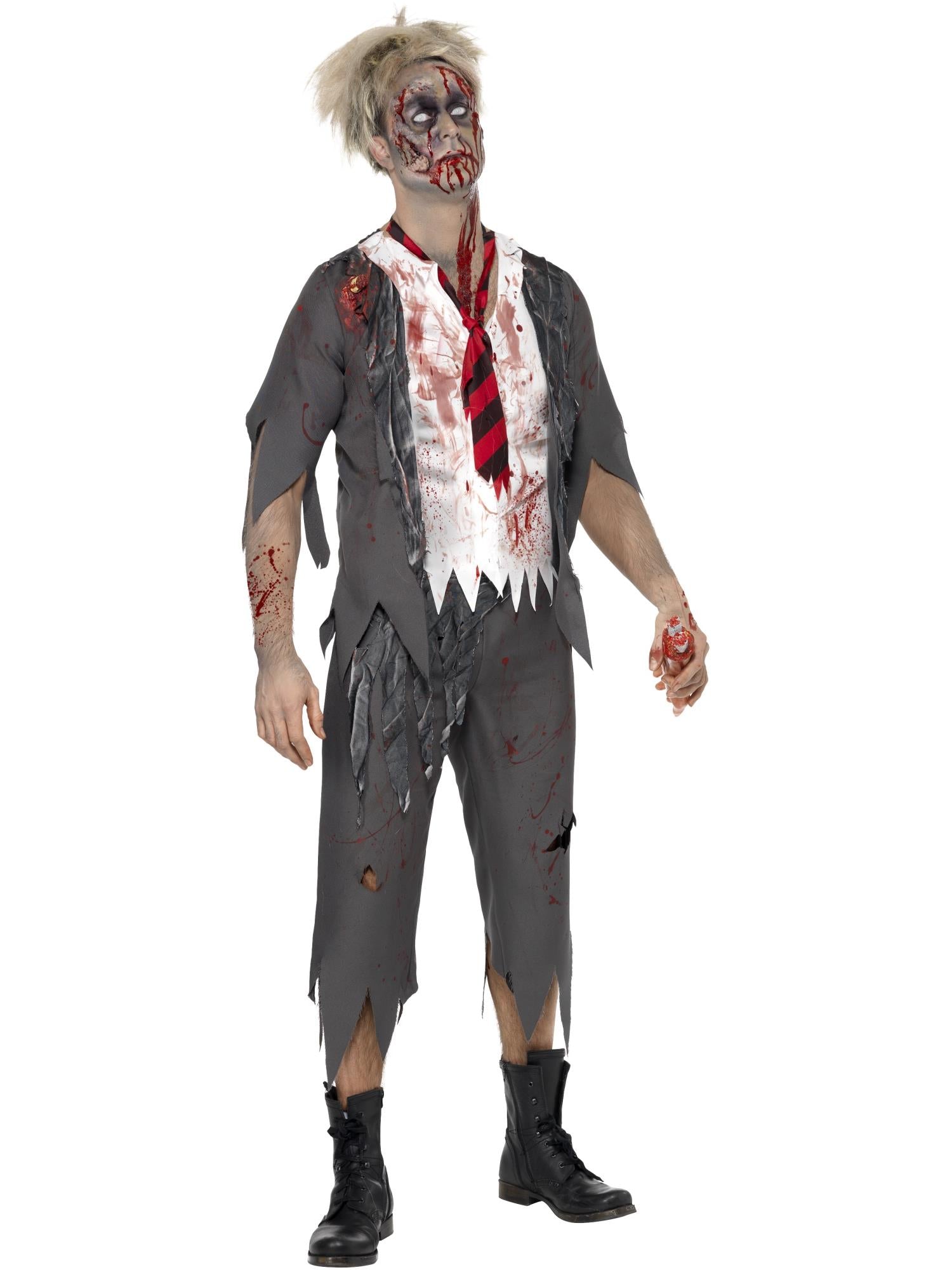 smiffys-fever-zombie-schoolboy-kost-m-herren-l-grau-blutig image 4