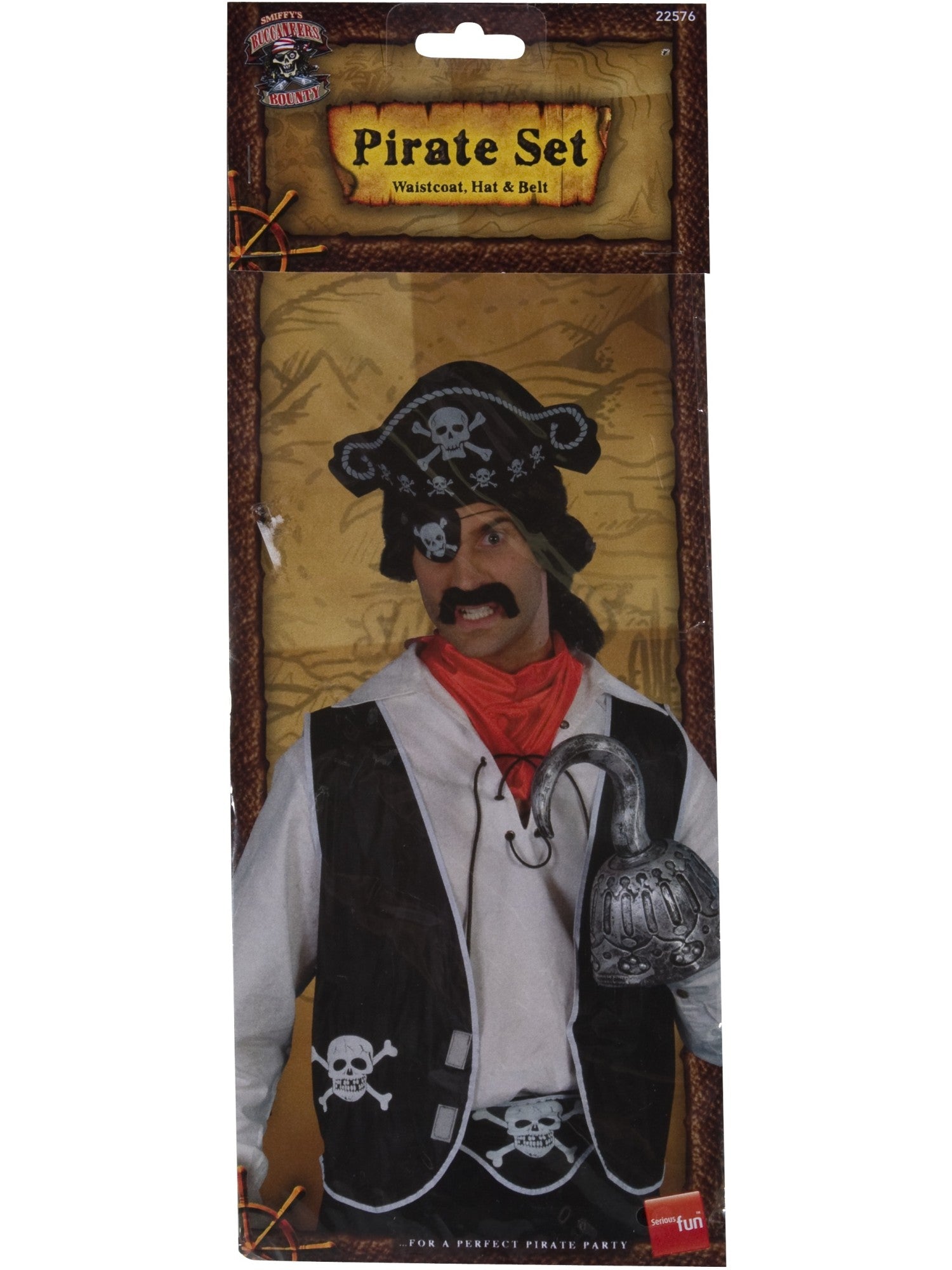 smiffys-fever-pirat-set-herren-schwarz-wei-hut-weste-g-rtel image 5