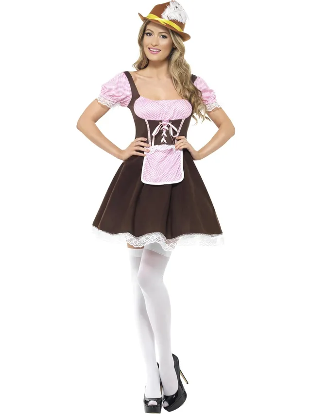 smiffys-fever-tavern-girl-dirndl-kost-m-damen-braun-s-8-10 image 1