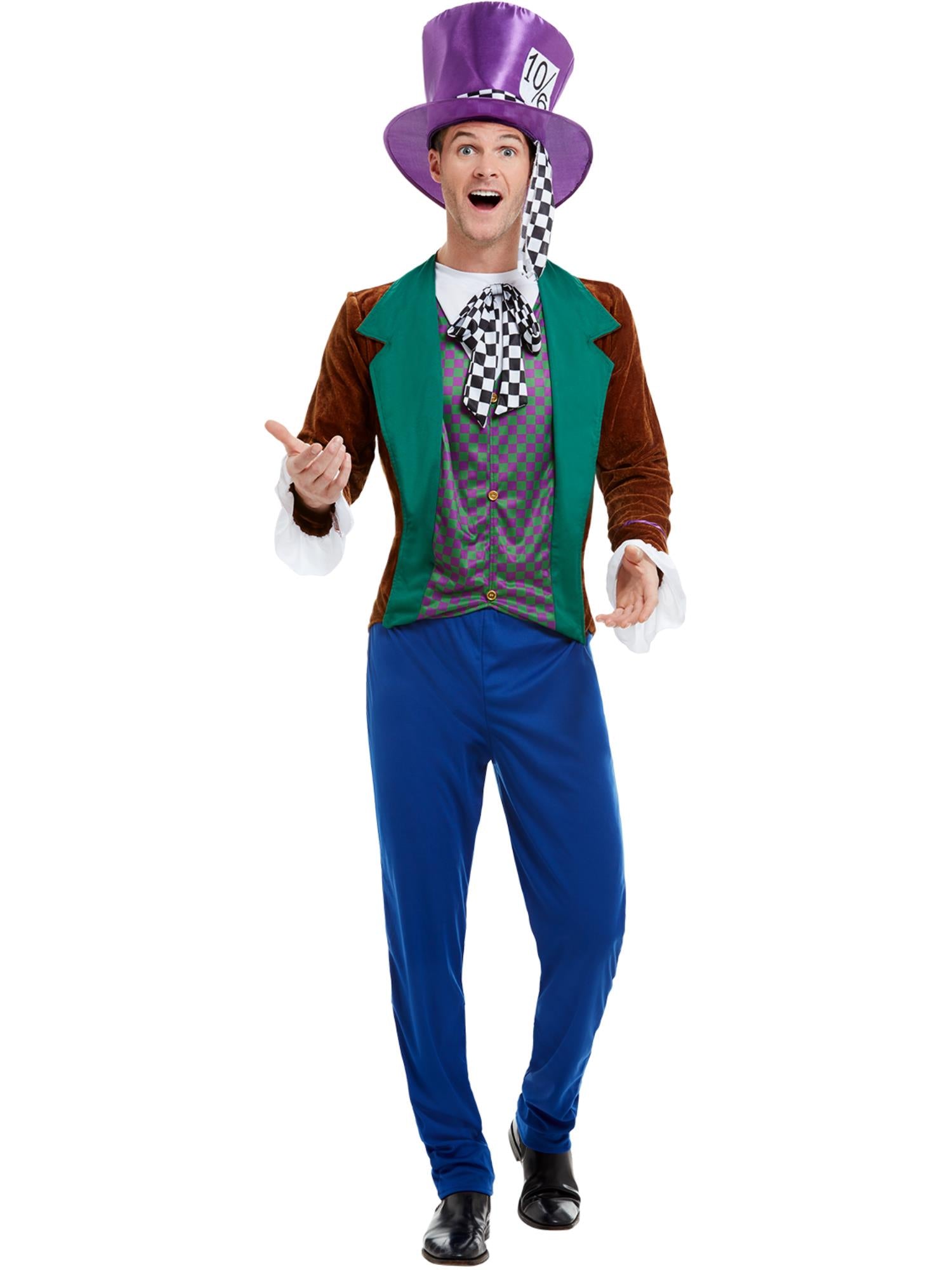 smiffys-fever-mad-hatter-kost-m-bunt-3tlg-herren-mit-hut image 1