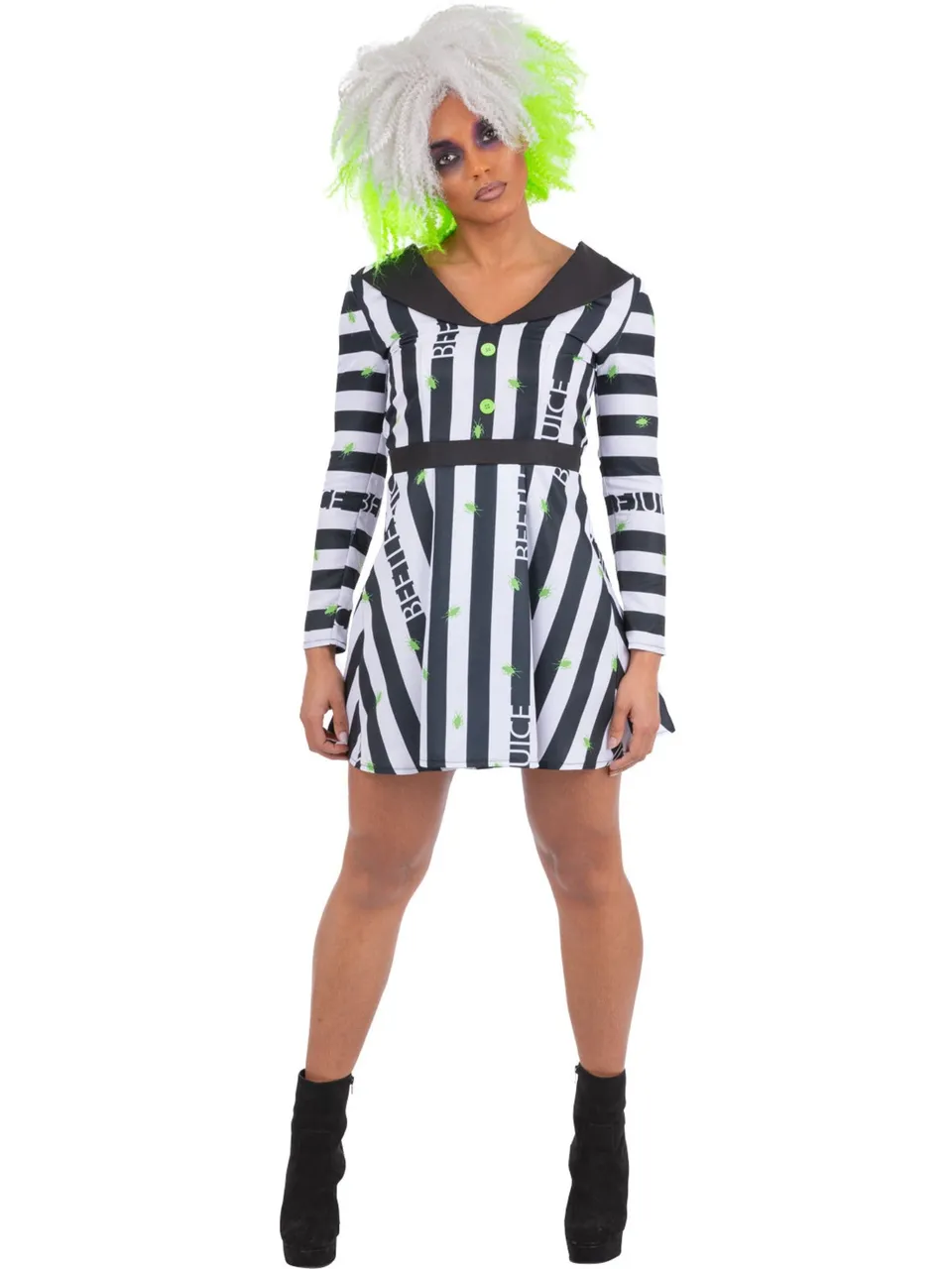 smiffys-fever-beetlejuice-kleid-damen-schwarz-wei image 1