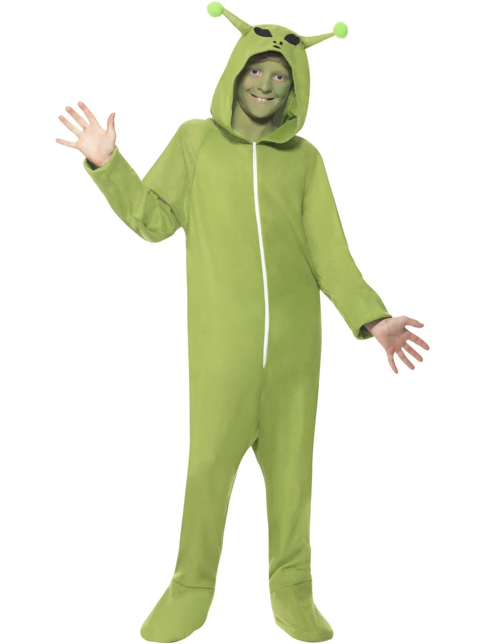 smiffys-fever-alien-kost-m-kinder-gr-n-overall image 1