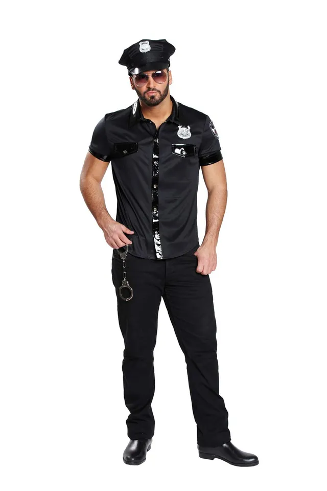 rubie-s-deluxe-sexy-polizist-herren-kost-m-gr-52-schwarz image 1