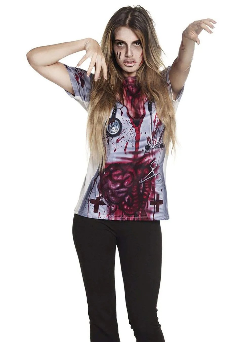 boland-horror-krankenschwester-shirt-damen-fotoprint-gr-m-l image 1