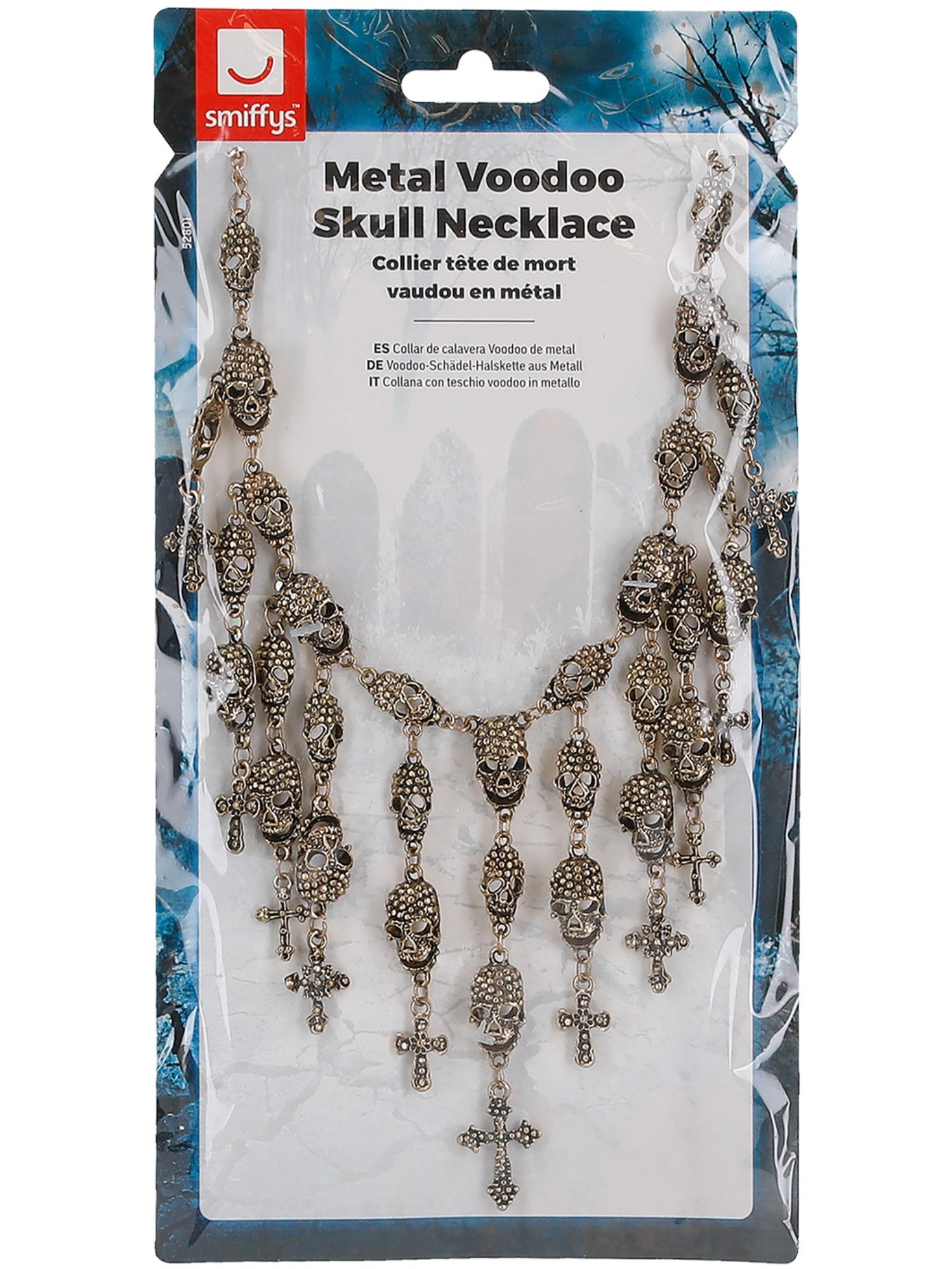 smiffys-fever-voodoo-totenkopf-kette-silber-halloween image 3