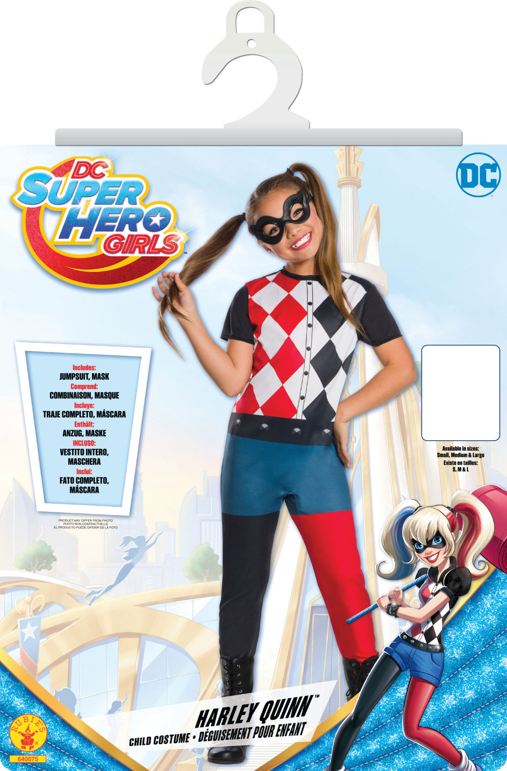 rubies-harley-quinn-superhero-girls-kost-m-mit-maske image 2
