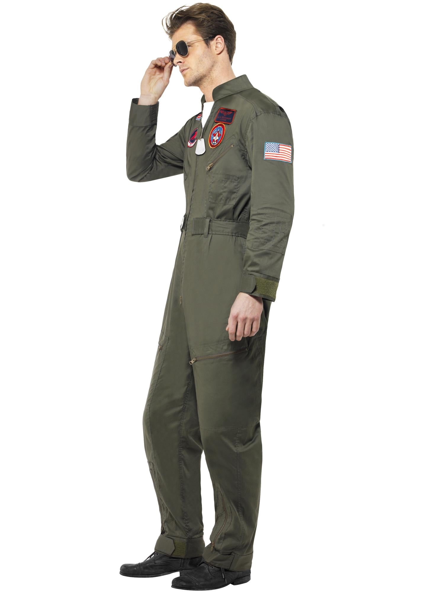 smiffys-fever-top-gun-kost-m-herren-gr-n-overall-m image 3